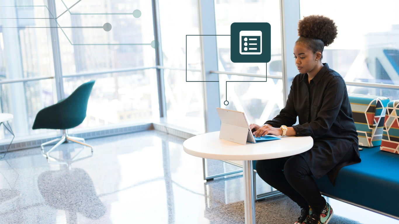 Lady on computer getting support on her software